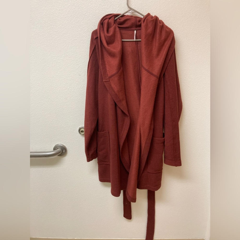 FREE PEOPLE Hooded Belted Long Cardigan (M)